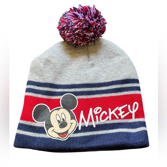 Disney Striped Knit Hat with Red and Navy - Picture 1 of 2